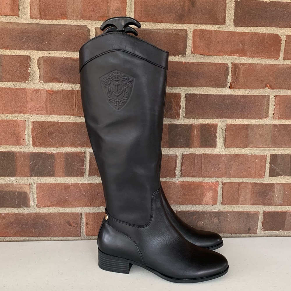 Charter Club Jeanola black leather knee high riding boots Women’s US 7 M NEW